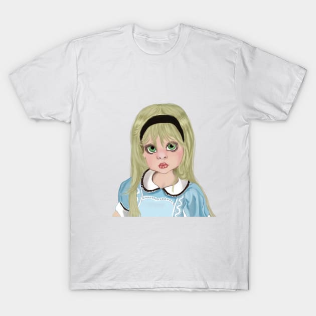 Bid eyed Alice doll T-Shirt by Accabella